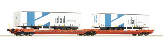 Roco 77392 - H0 - Doppeltragwagen T3000e Ekol, Ep. VI